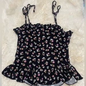 floral black crop